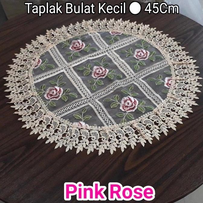 ><><><] Taplak Meja Bundar Bulat Kecil Kain Full bordir Renda Import