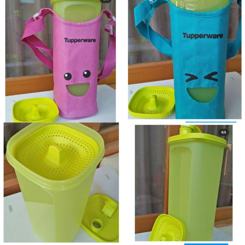 Botol minum kulkas slimline Tupperware 2 liter free tas juga