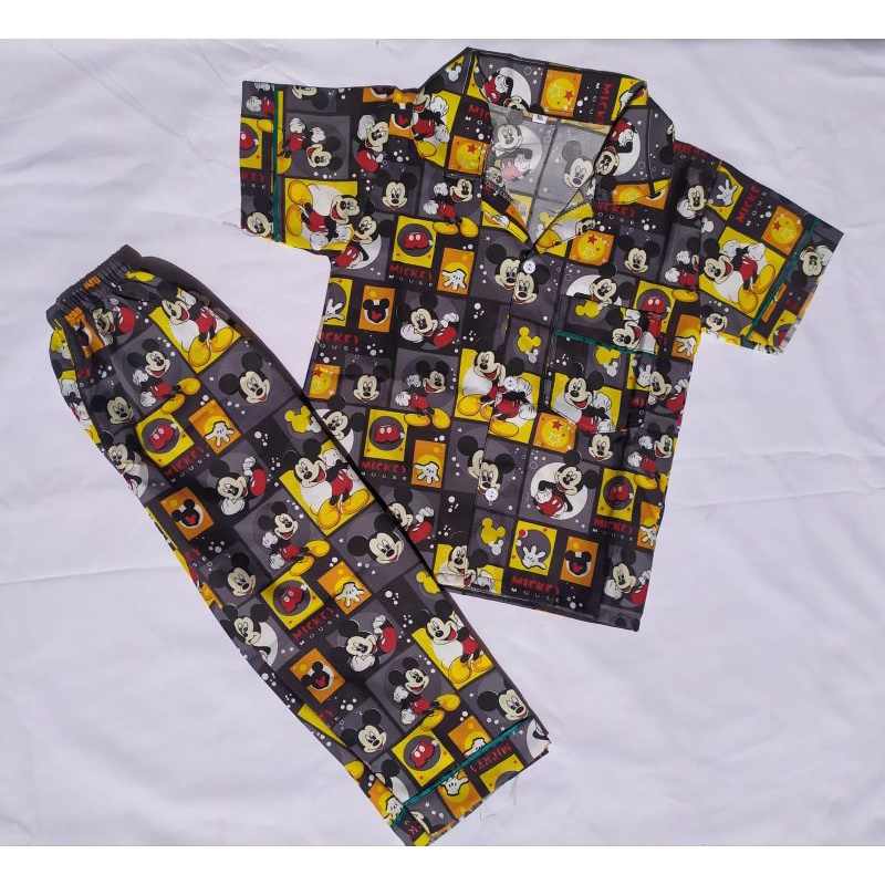 Piyama anak murah poli mikro / poly micro micky mouse hitam