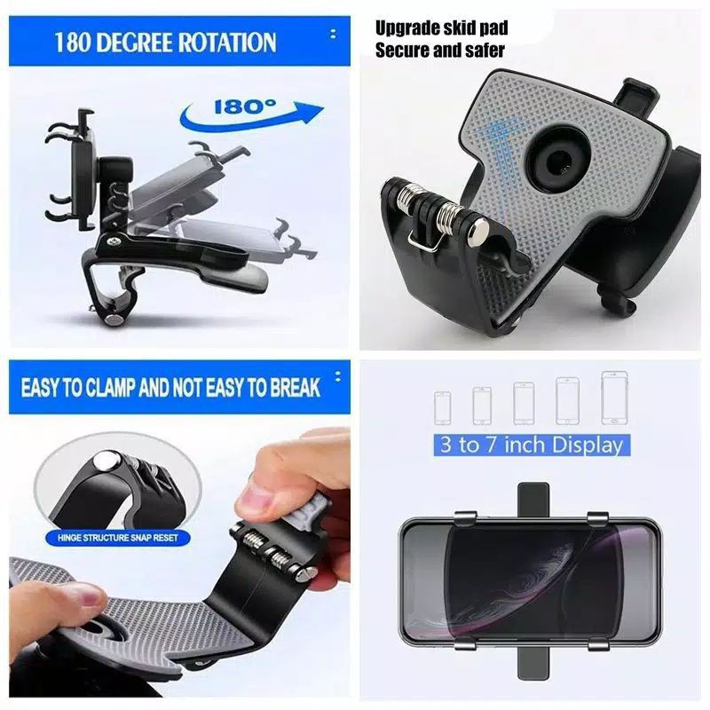 Car Holder Handphone SK35 3in1 Universal Phone 360 Degree Rotation Spion Multi Fungsi