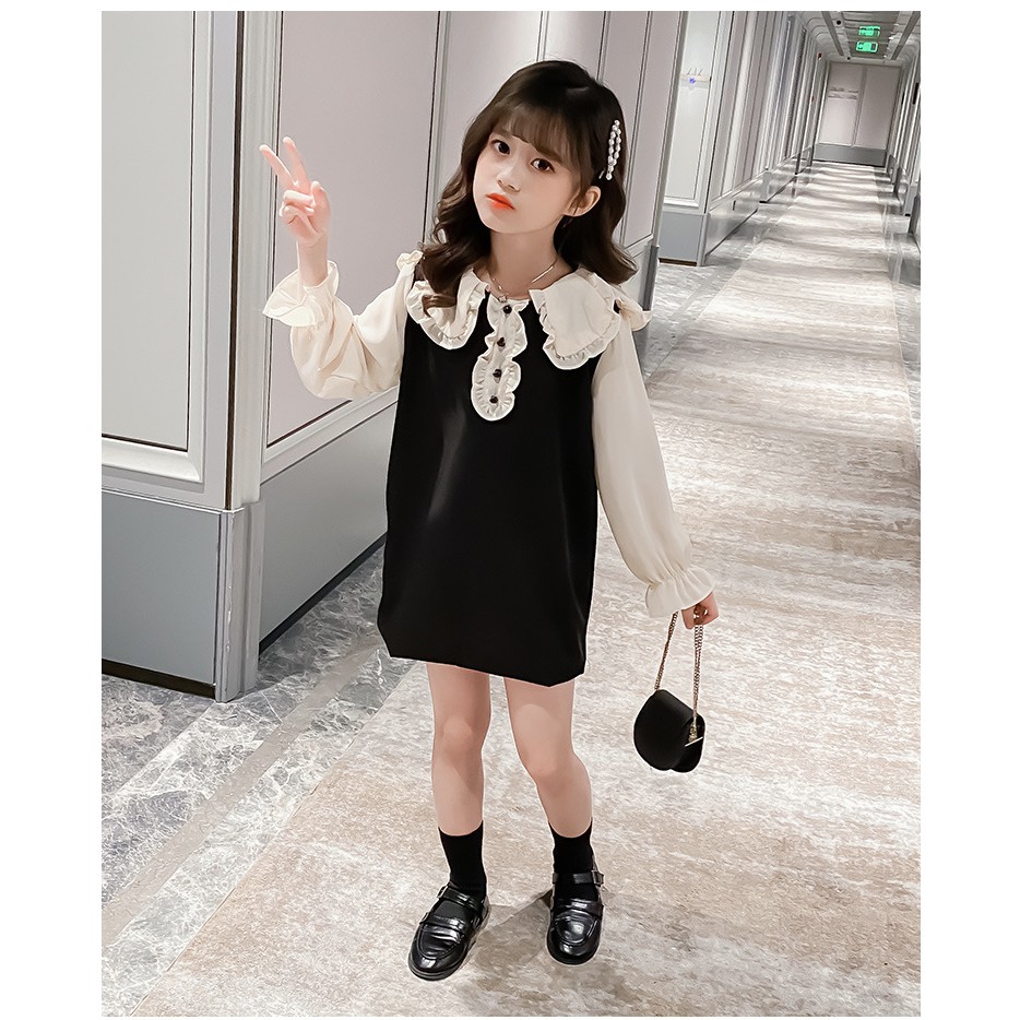 babyfit 3,5-8thn dress BLACK DELIA baju terusan gaun pendek anak perempuan