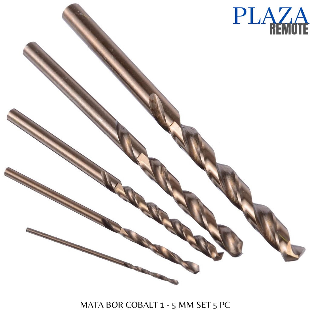 MATA BOR HSS CO COBALT M35 UNTUK BOR BESI DLL 1 - 5 MM SET 5 PC