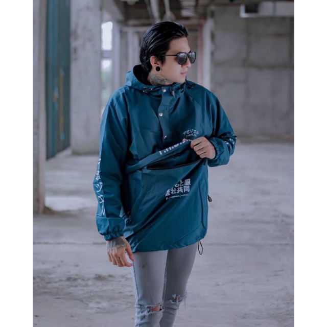 JAKET PRIA WANITA CAGOULE PARASUT WINDBREAKER LINE THE BOJIEL