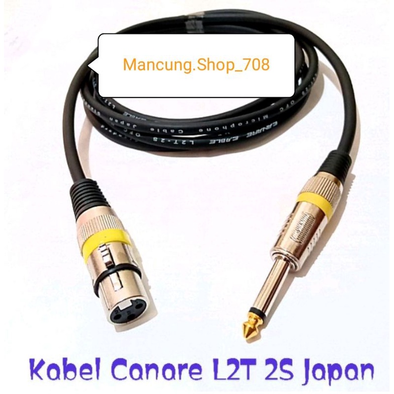 Kabel Canare L2T2S Jack Akai/Trs 6.5mm Mono Male To Jack XLR Pin3 Female
