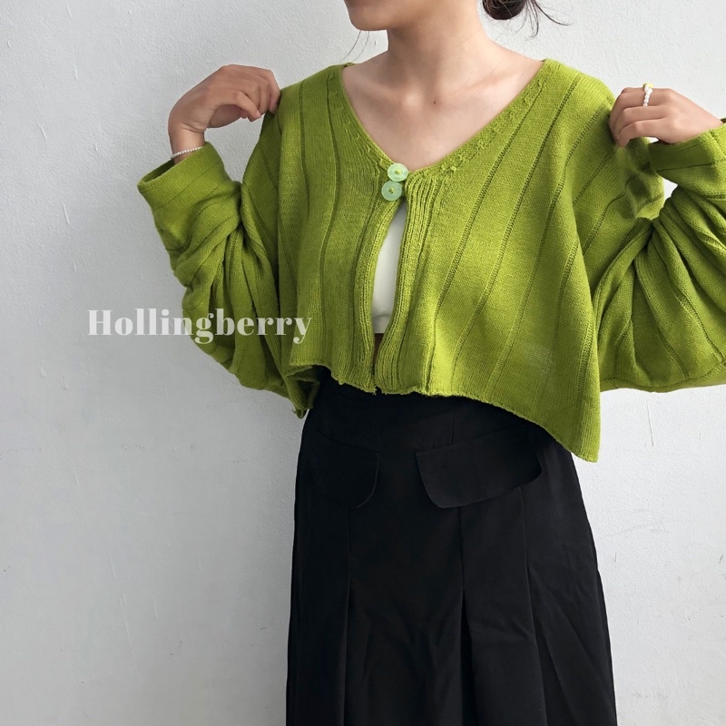 Hollingberry - Joy Cardigan Oversize Crop Knit