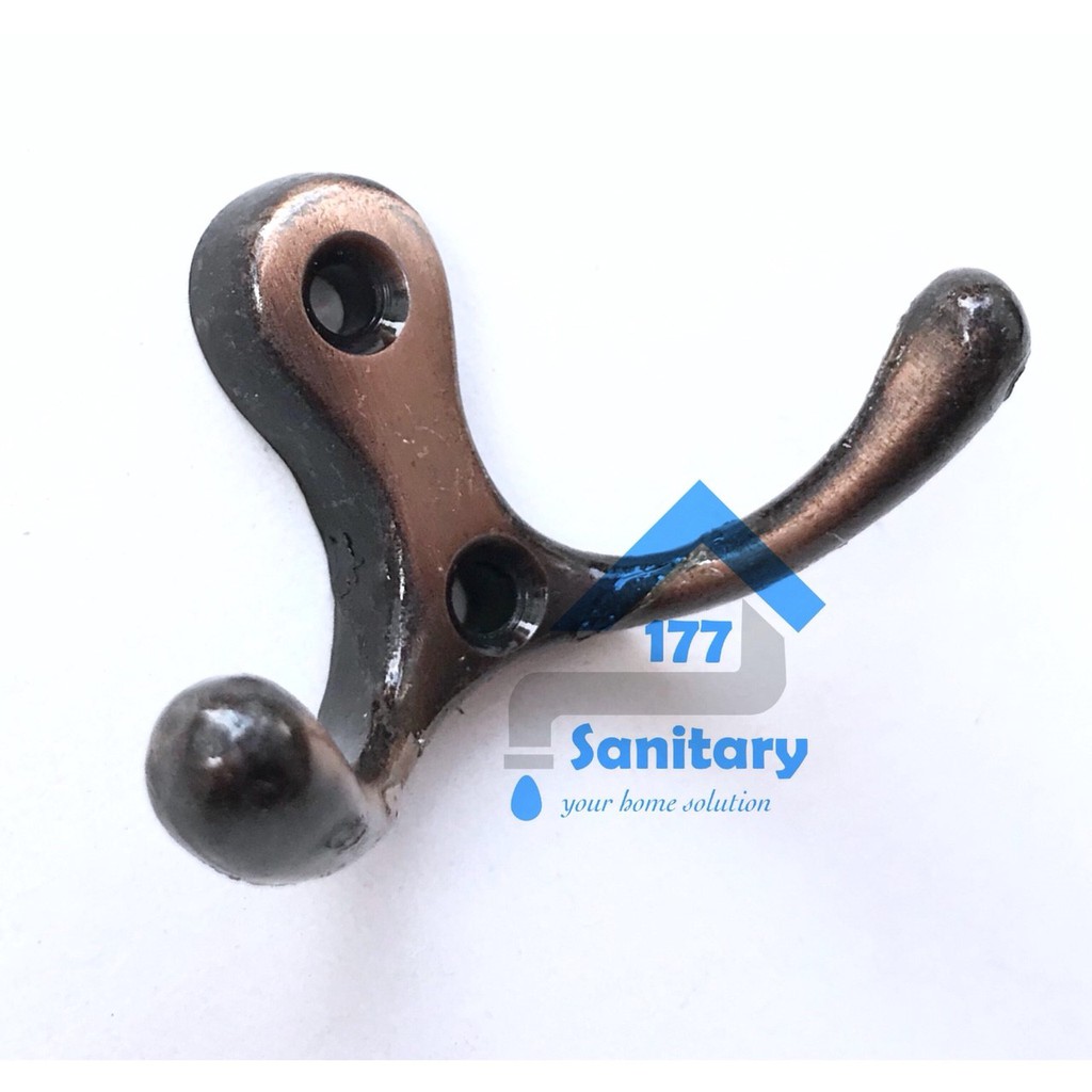 Gantungan Baju 2 Kait Murah Warna Antik NK- Kapstok pengait double 2kait Hook Single Cantolan Baju  stainless hooks Sanitary177 /E47