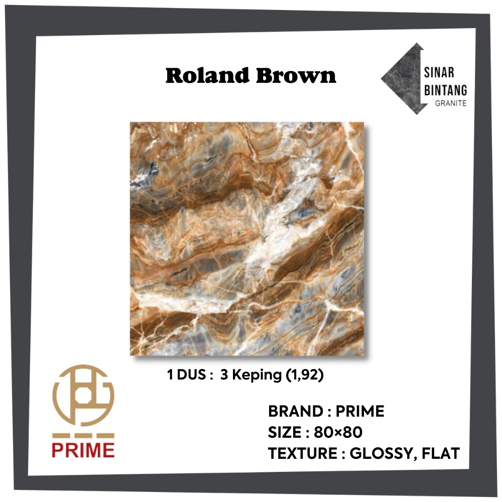 Granit 80X80 | Granit Lantai Roland Brown PRIME