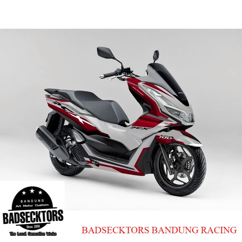 STICKER DECAL HONDA PCX 160 WHITE RED METALIC keren