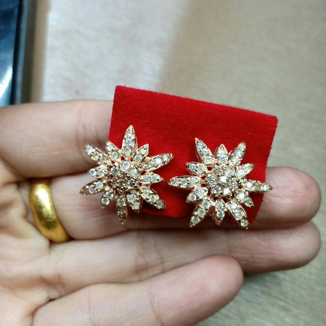 Anting bintang laut berlian asli