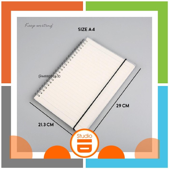 

A4 Simple Style Spiral Notebook Buku Tulis Sampul Plastik Transparan C 034