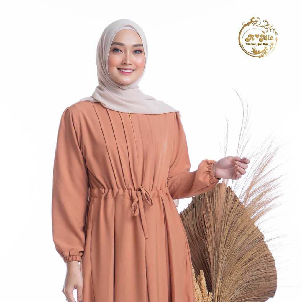 Melia Dress 1 Kondangan Series Baju Fashion Muslim Dress Simple Elegant Gamis Kekinian Set OOTD Hijab Korean Style Basic Dress Hijab Casual Best Seller Dress Muslimah Wanita Busui Friendly Baju Gamis Abaya Turkey Size S M L XL Gamis Jumbo Polos Termurah-Mocca