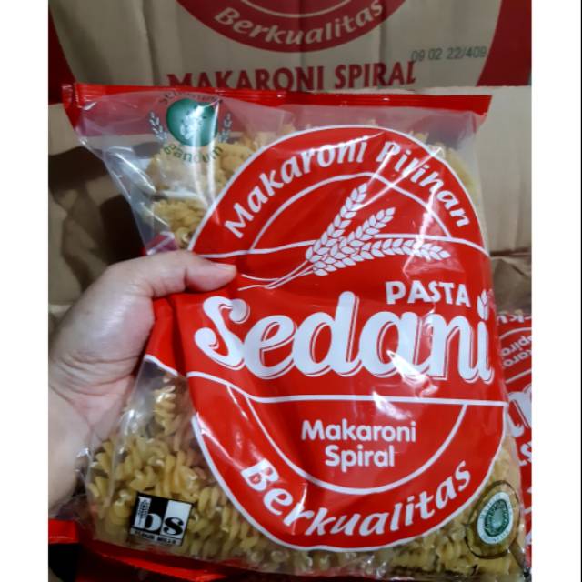 MAKARONI SEDANI SPIRAL PIPA KERANG  MENTAH 1 KG