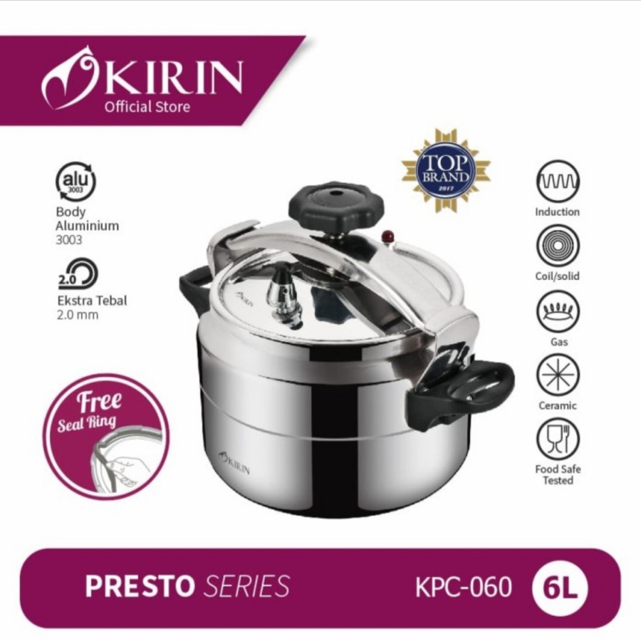 Kirin Pressure Cooker 6 Liter KPC060 | Panci Presto Kirin 6 Liter KPC-060