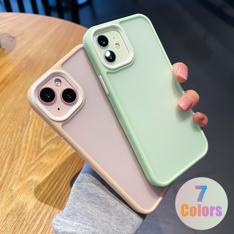 Hard Case Pelindung Anti Sidik Jari Tahan Noda Warna Permen Macaron Untuk Iphone 13 Pro Max 13mini 12promax