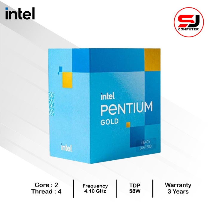 PROCESSOR iNTEL PENTIUM GOLD G6405 BOX LGA 1200 COMET LAKE PROSESOR