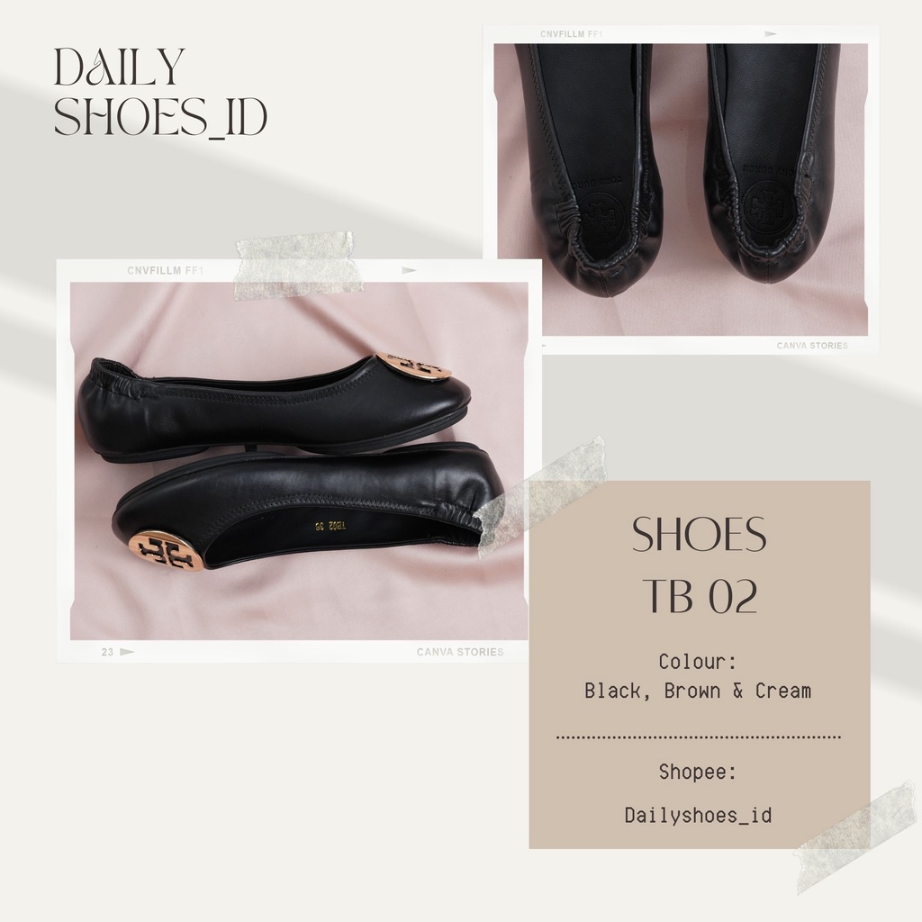 Sepatu T 02 / Sandal Selop Flat Shoes Wanita Kualitas Premium Murah T02 Flat / By Dailyshoes_id