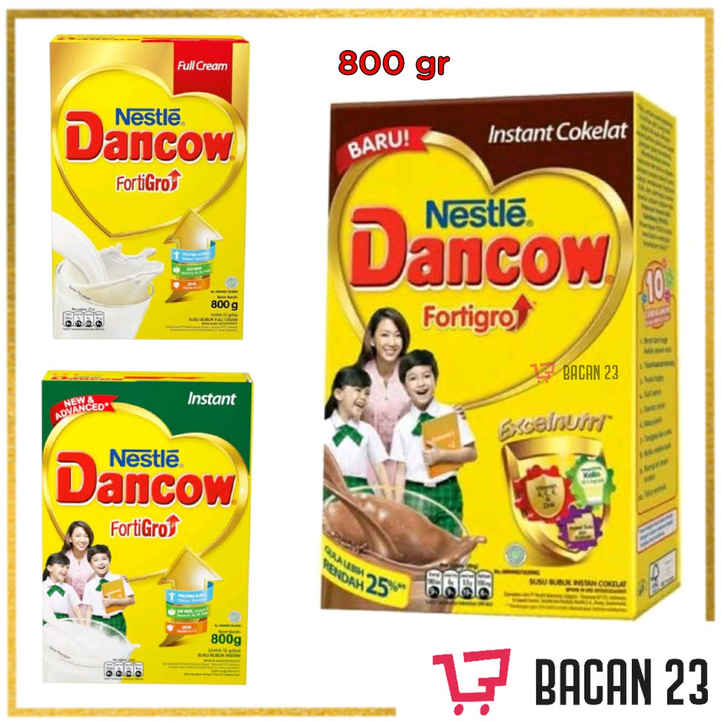 Dancow FortiGro Instant ( 800gr ) ( Cokelat-Vanila-Full Cream ) / Susu Dancow / Bacan 23 - Bacan23