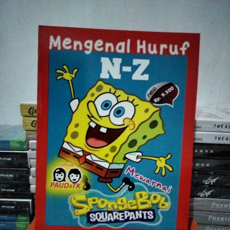Buku anak TK & Paud mengenal huruf N-Z -  seri mewarnai Spongebob squarepants