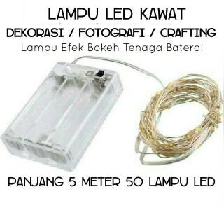  Lampu  LED Kawat 5 meter Lampu  LED Baterai  Lampu  