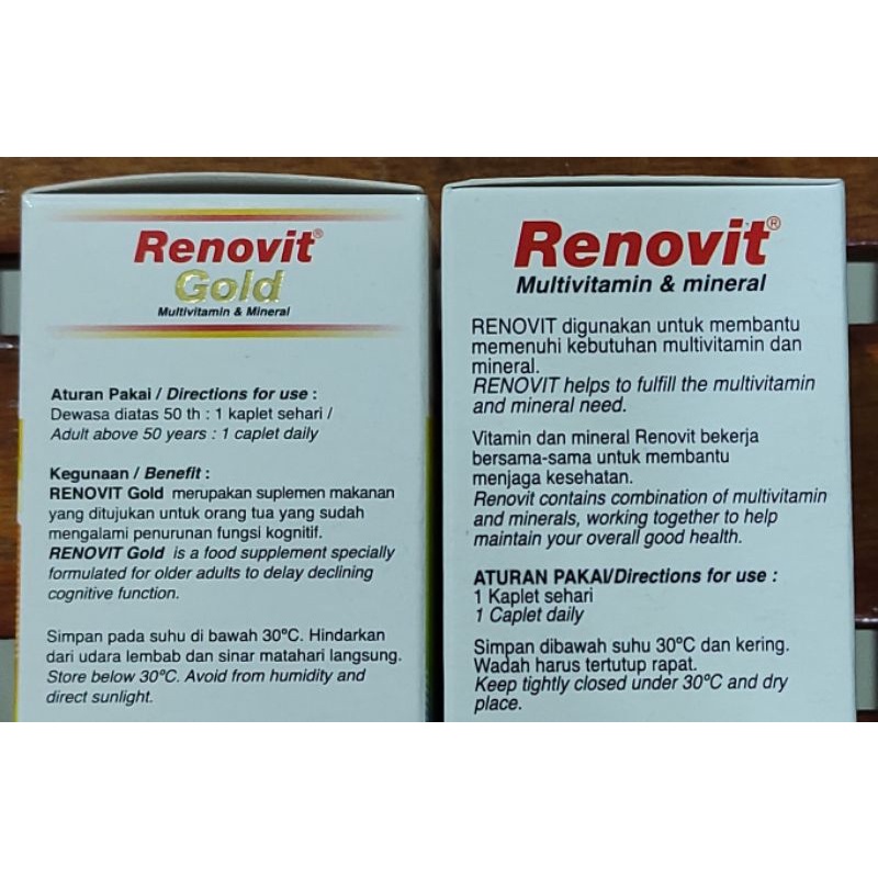 Renovit Multivitamin dan Mineral / Renovit Botol / Renovit Gold