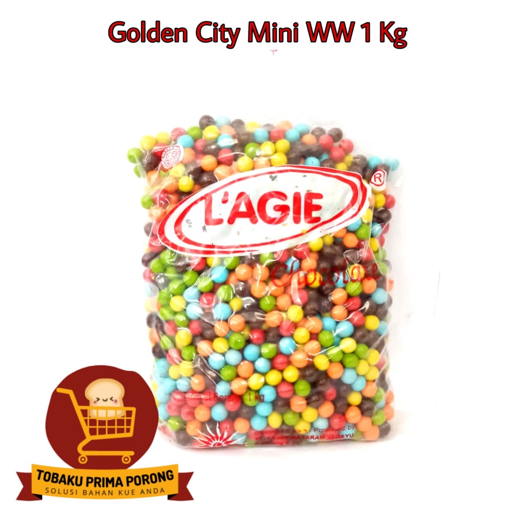 

GOLDENCITY MINI WARNA WARNI 1KG - BISCUIT COKLAT WARNA WARNI