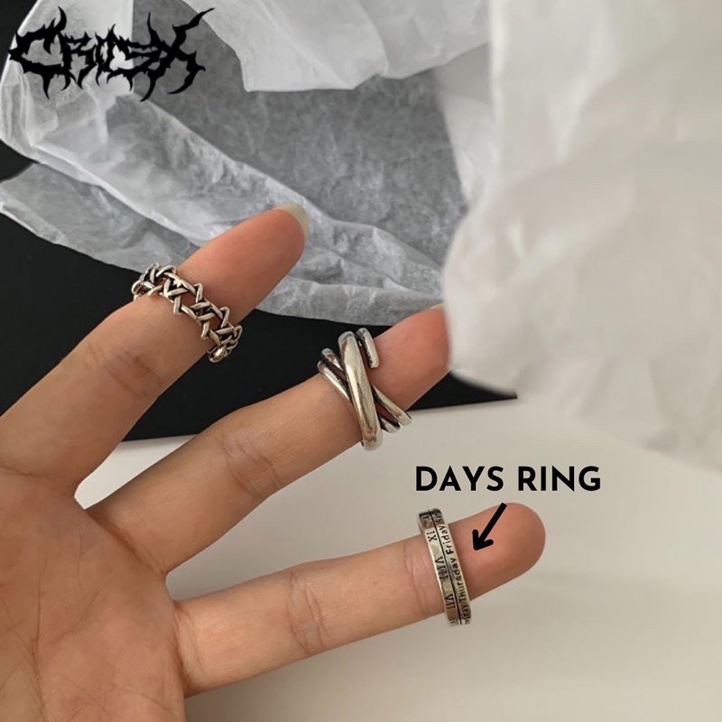 3PCS ROMAWI RING SET / HIP HOP PUNK SILVER METAL RING SET / CINCIN SET 3 IN 1 / VINTAGE DAYS RING ROMAN RING CINCIN ROMAWI HEXAGRAM RING CINCIN BINTANG CINCIN COUPLE RING KOREAN STYLE RING CINCIN STYLE KOREA CINCIN AESTHETIC RING CINCIN PRIA CINCIN WANITA