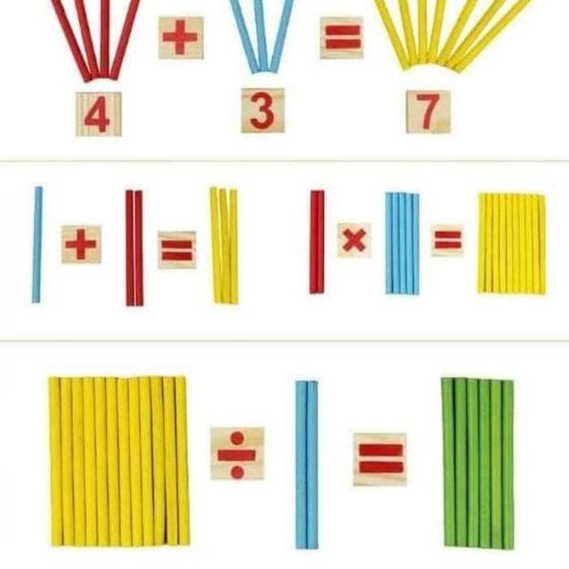 Mainan edukasi  Belajar Berhitung Anak Matematika Kayu Intelligence Stick Wooden