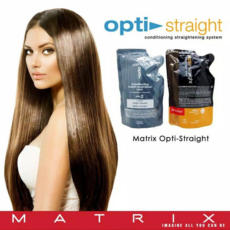 MATRIX MINI Opti Straight Step 1 + Step 2 (2x125ml) Obat Pelurus Rambut Permanen