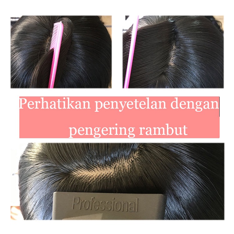 ✅COD Wig Poni Pria Korea Rambut Palsu Asli Pria Korea Sedang Rambut Palsu Natural Penuh Pendek, HITAM 15Cm untuk Laki-laki