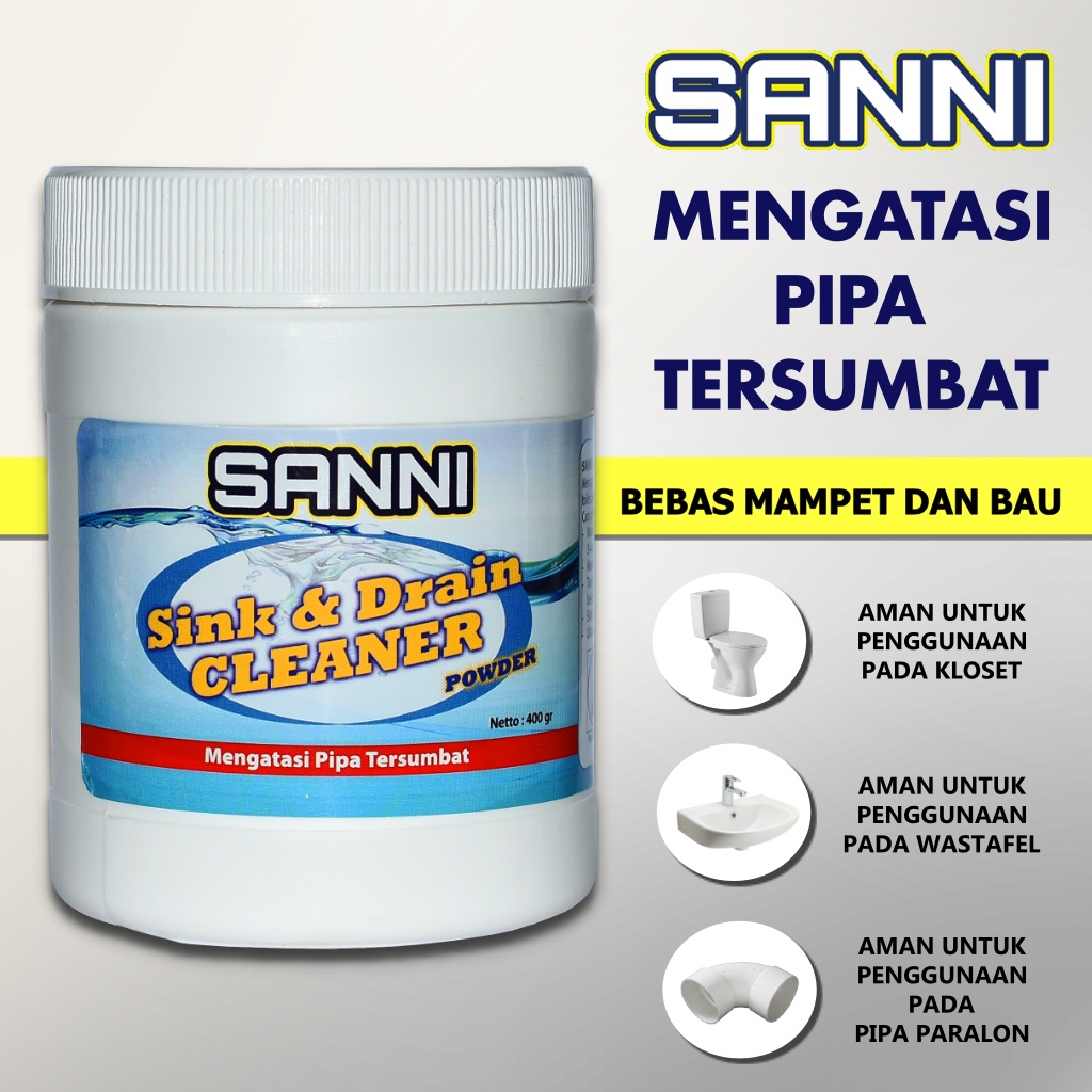 Anti Mampet Saluran Air Sanni Anti Mampet Wastafel Pipa Wc Anti Sumbat Saluran Air Anti Sumbat Wastafel Kamar Mandi Sanni Sink and Drain Cleaner