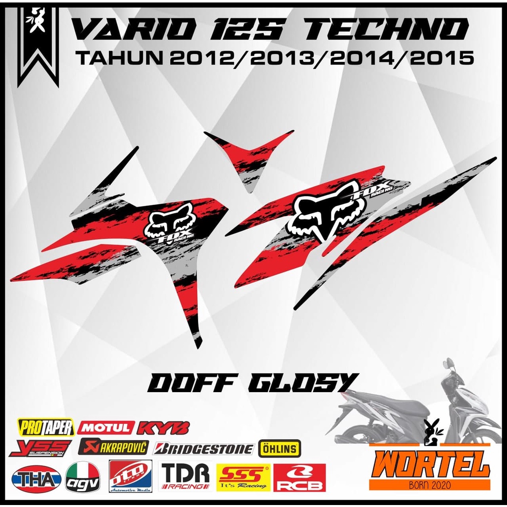 Striping Stiker Lis Decal Motor Vario Techno 125 FOX (Tahun 2012/2013/2014/2015/Vario 125 Old)