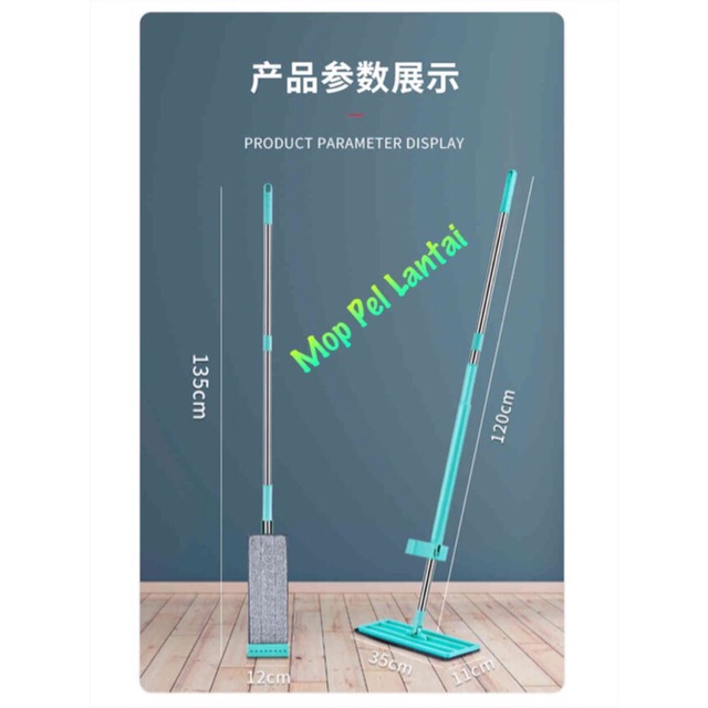 MOP  pel lantai /Alat Pel Lantai Flat Mop Pel Tarik Praktis Ultra Mop Hand