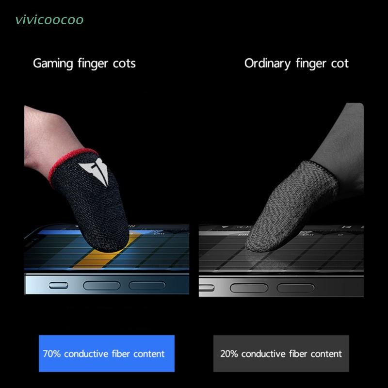 VIVI   1 Pair Game Controllers Finger Thumb Sleeves Set, Anti-Sweat Breathable Seamless Touchscreen Fingertip Covers