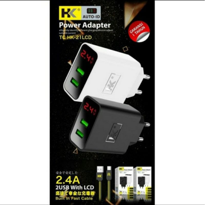 Charger HK D21 Type C Fast Chaging 1 Usb+LCD Cas Hp HK-D21 TypeC