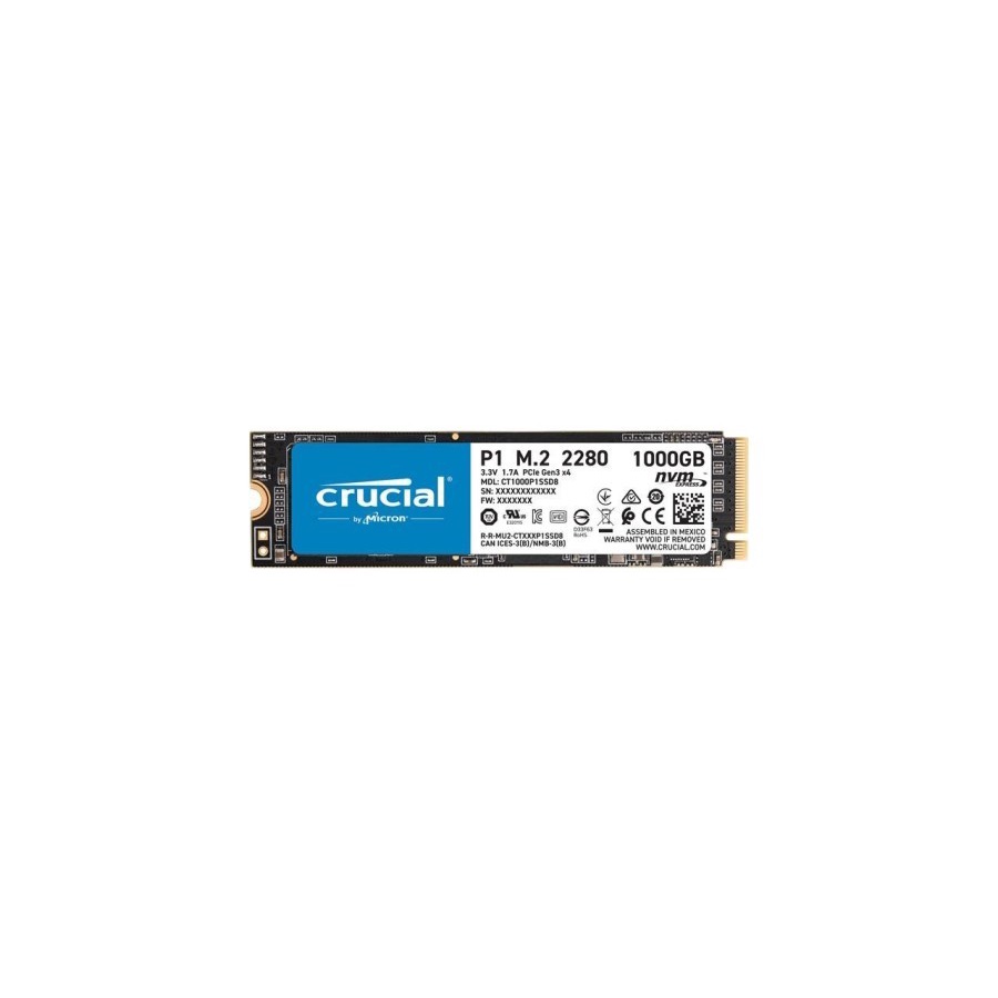 Crucial P1 1TB 3D NAND NVMe PCIe M.2 SSD Up to 2400MB/s CT1000P1SSD8