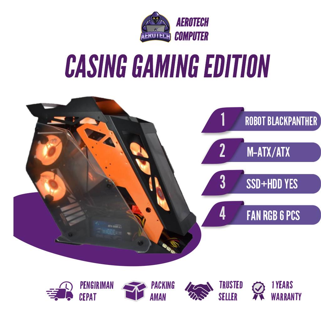 CASING GAMING ROBOT MAXUSS BLACKPANTHER ATX/MATX INCLUDE FAN 6