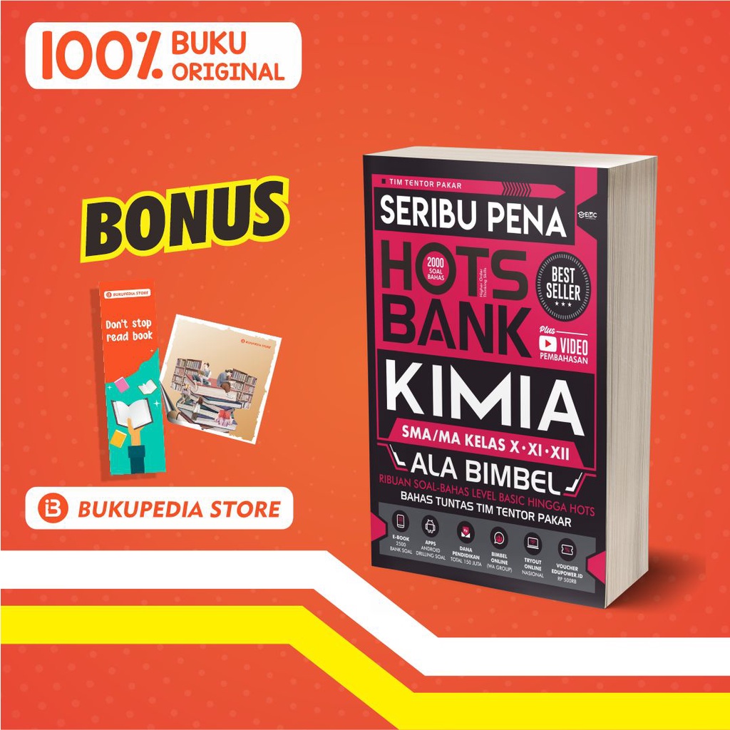 

BUKU KIMIA SMA/MA: SERIBU PENA HOTS BANK (EMC) BOOKMARK, STICKER