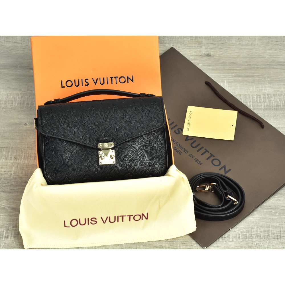 Tas LV Pochette Metis Monogram Empreinte HITAM