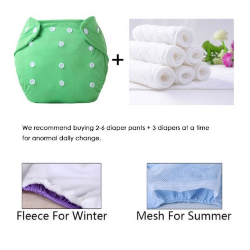 Popok kain bayi kancing dapat dicuci / popok polos cloth diaper washable / reuseable