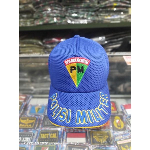 TOPI BIRU PM JALA DOUBLEMES/FUL BORDIR TIMBUL POLISI MILITER