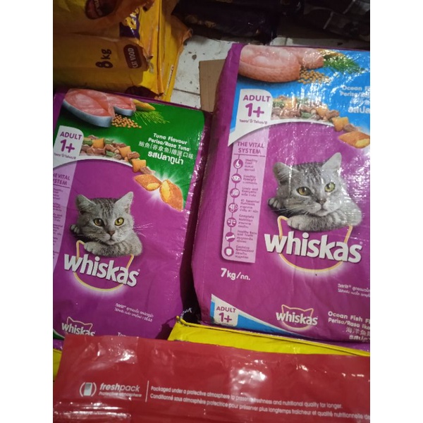 (grab) whiskas adult karung 7kg - freshpack