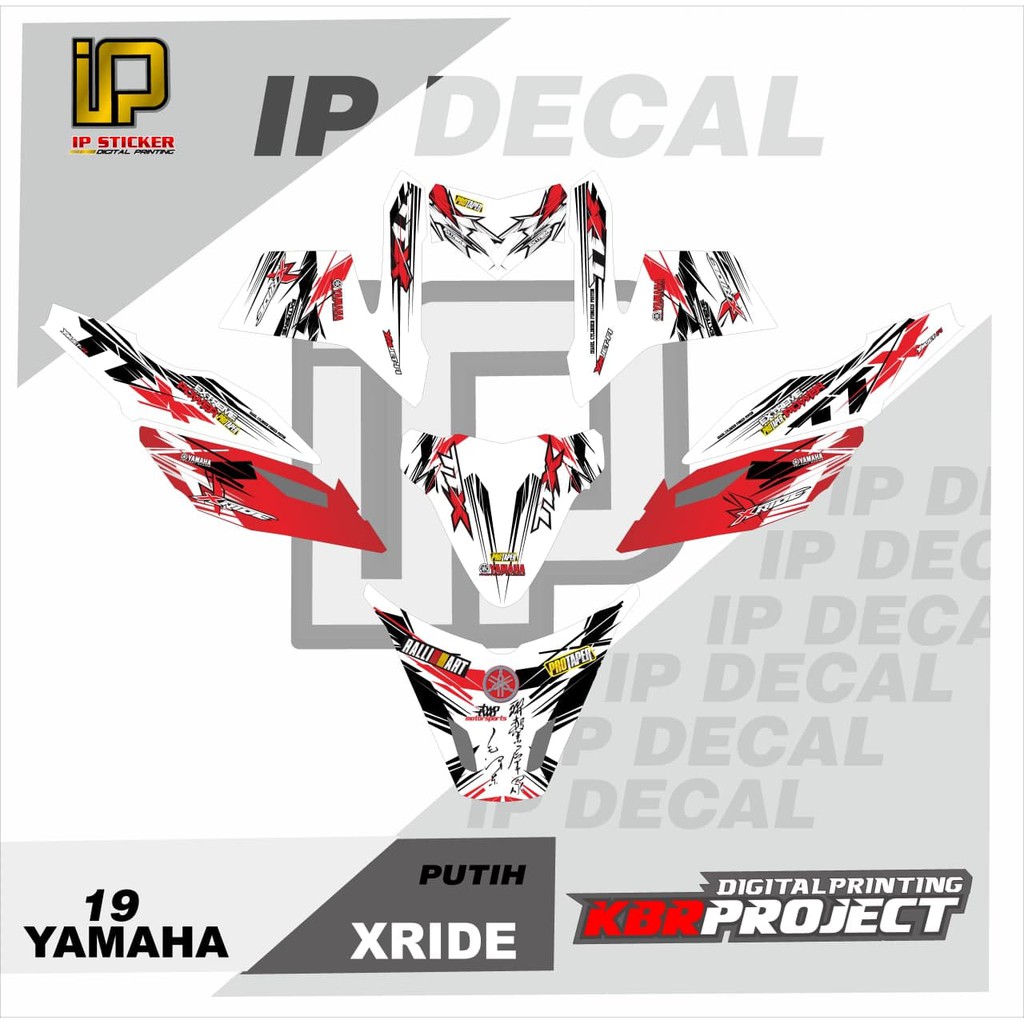 DECAL X-RIDE STICKER VARIASI MOTIF GRAFIS DECAL MOTOR YAMAHA X-RIDE 19 CUSTOM BEBAS BISA