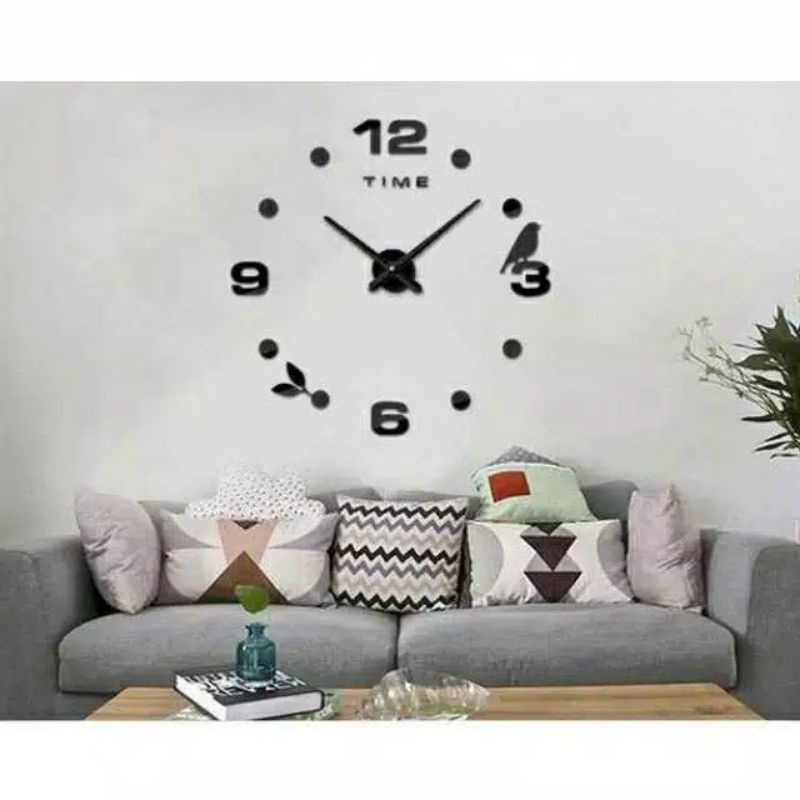 JDA790 Jam Dinding BESAR Dia. 70cm sd 120cm Tanpa Paku Minimalis Giant Clock Taffware