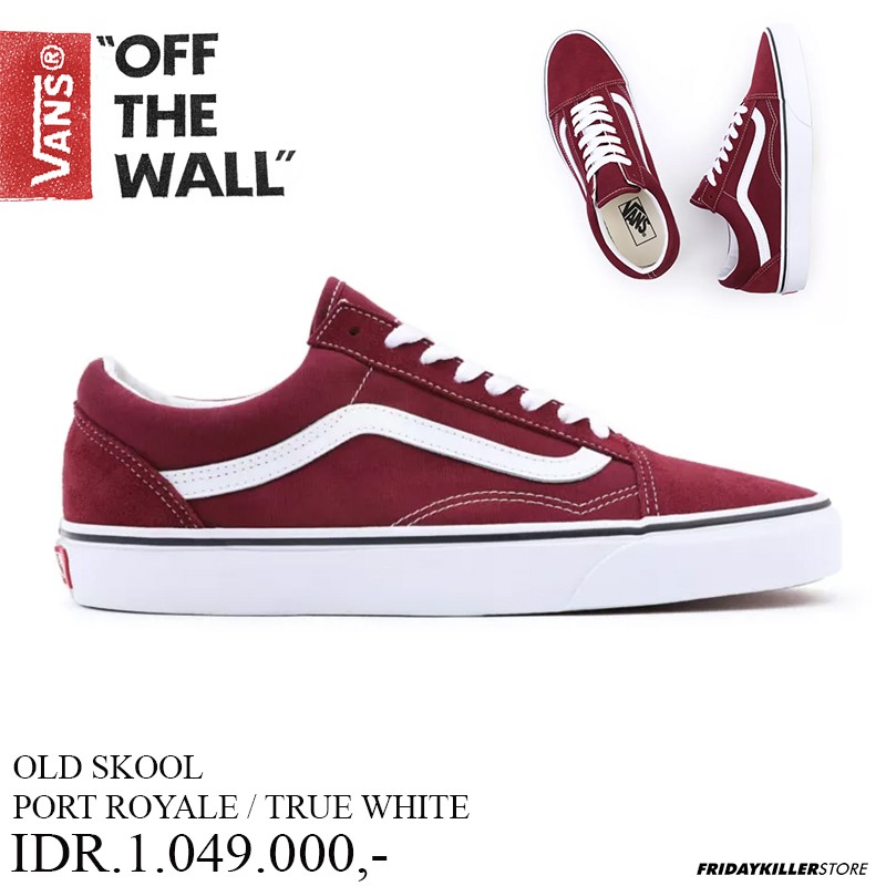 SEPATU VANS OFF THE WALL | OLD SKOOL PORT ROYALE / TRUE WHITE