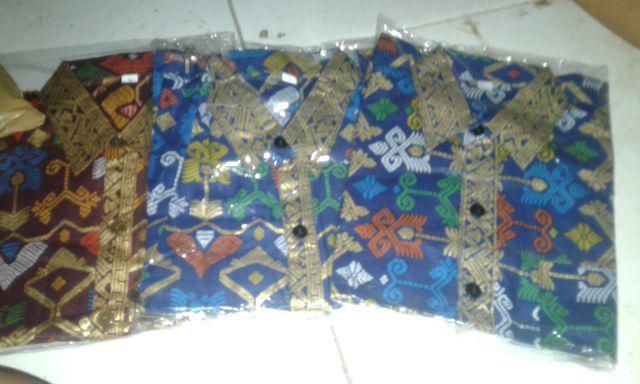 Kemeja Atasan 066 142 300 Batik Hem Anak Songket Seragam Keluarga Katun