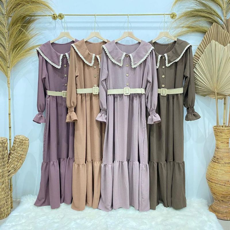 Gamis Cringkle Premium Korean Look by Pisces