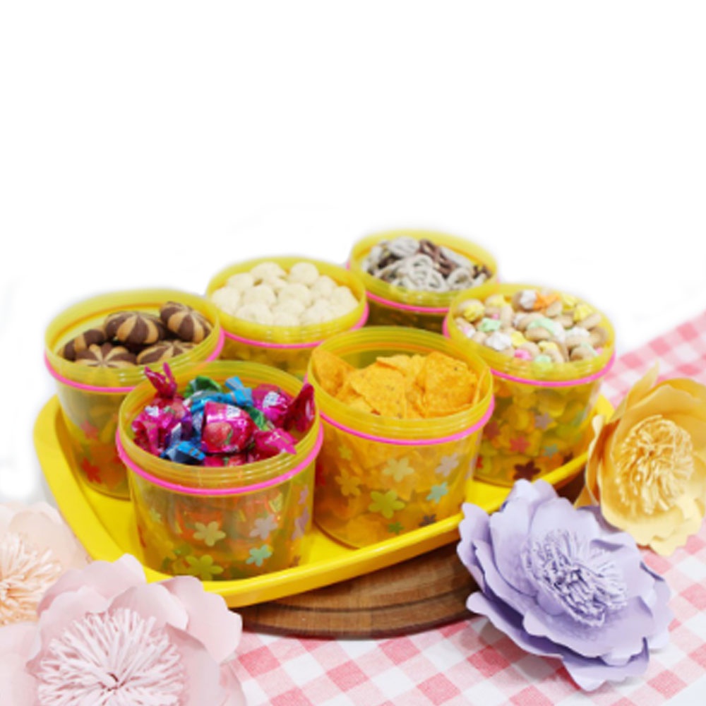 Toples Jumbo Set Tonam Calista - isi 6 pcs + Nampan Baki - Random Colour