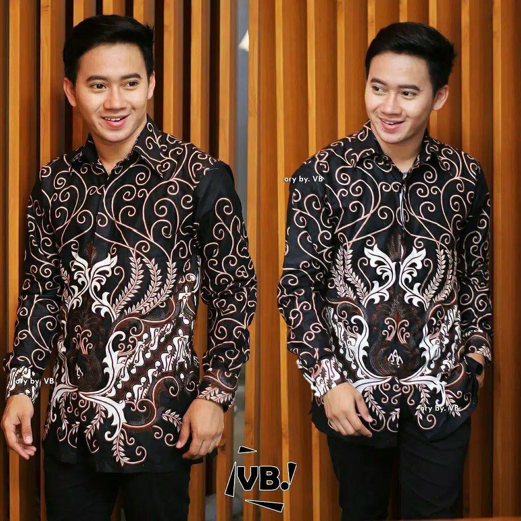 Baju batik Pria Reguler Big Size M L XL XXL Atasan Kemeja Batik Lengan Panjang Original