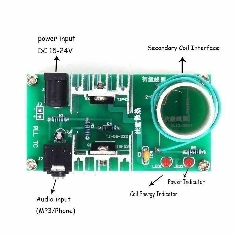 &lt; E2id &amp; &gt; Set Coil Tesla Plasma Speaker Mini DIY