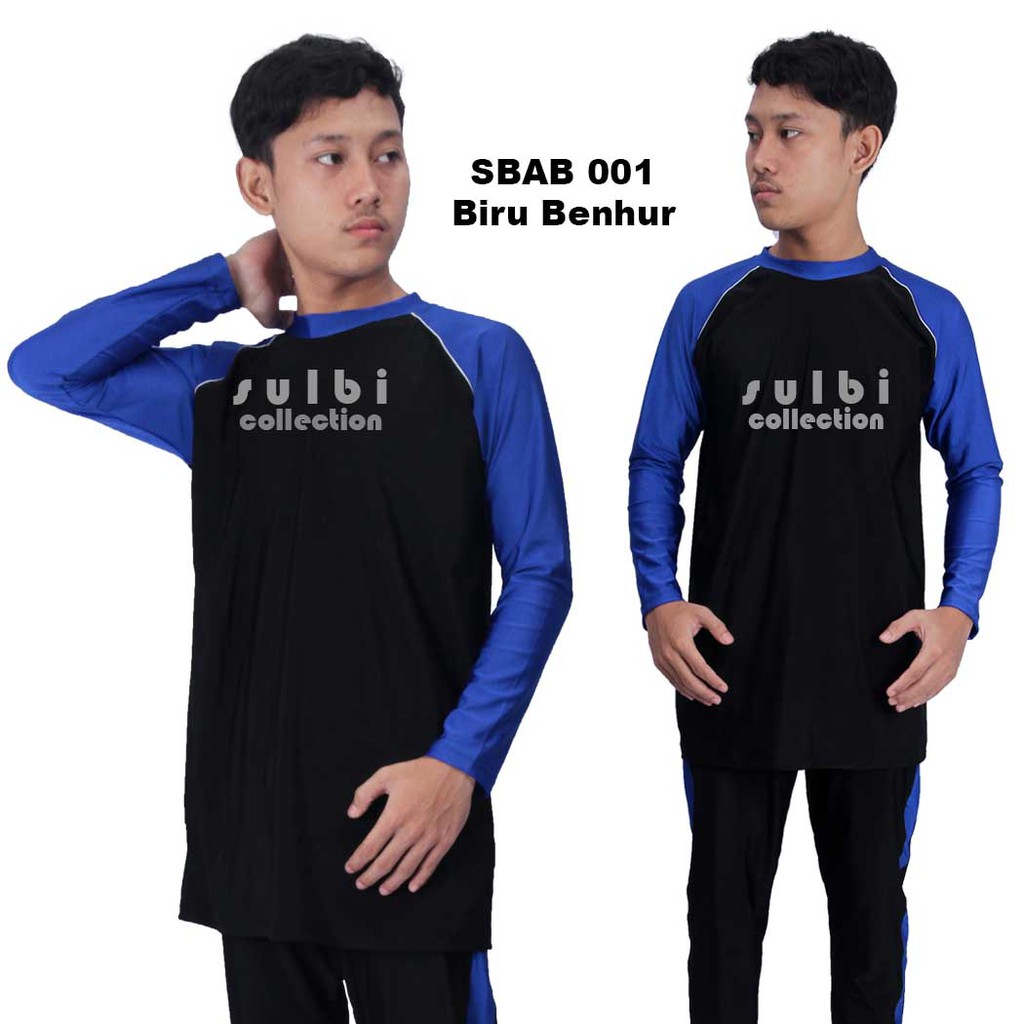 Baju Renang Pria Setelan Full Body Slim Fit Lengan Panjang Atasan Celana SBL SULBI Premium